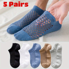 Breathable Mesh Ankle Socks for Running - 5 Pairs