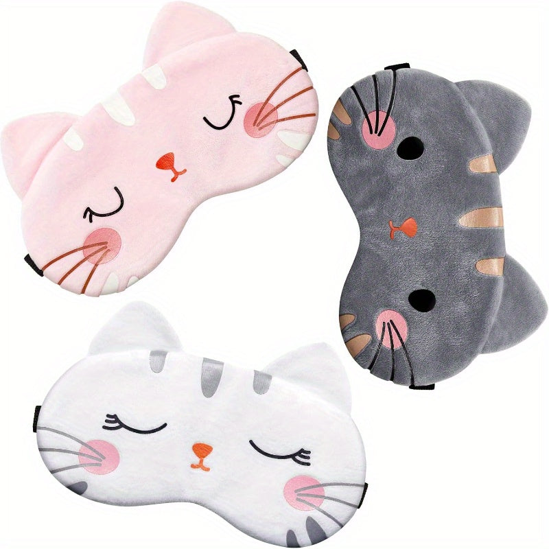 3pcs Cartoon Animal Eye Mask Soft Eyeshade