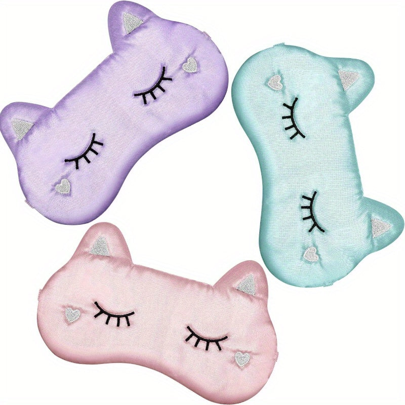 3pcs Cartoon Animal Eye Mask Soft Eyeshade