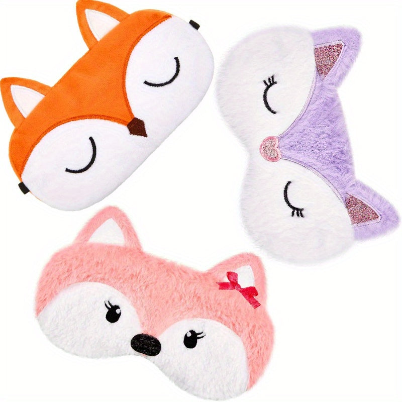 3pcs Cartoon Animal Eye Mask Soft Eyeshade