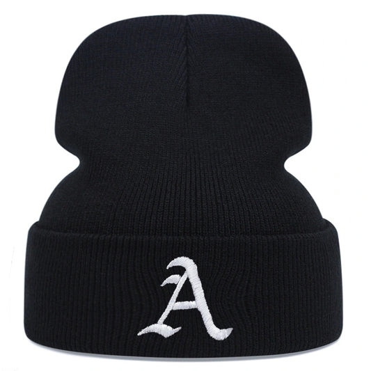 Letter Printed Warm Knitted Hat Windproof Sports Beanie Hat