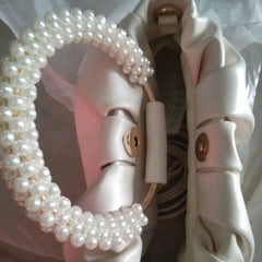 Pearl Handle Round Metal Ring Bag Accessory