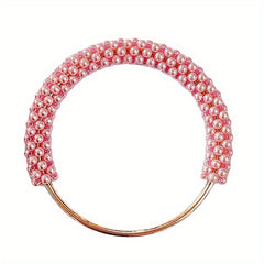 Pearl Handle Round Metal Ring Bag Accessory