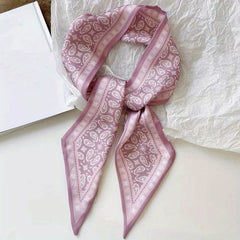 Paisley Pattern Headband Hair Tie Vintage Silky Scarf Narrow Ribbon