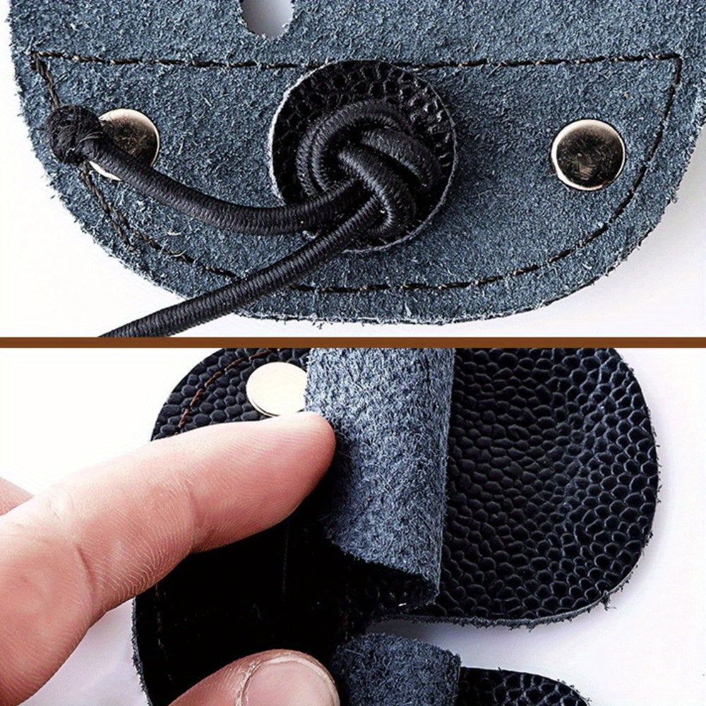 Double Layer Archery Finger Guard Cowhide Finger Protector for Recurve Bow