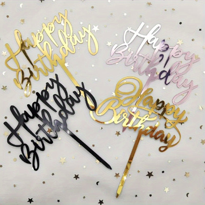 1pc Happy Birthday Cake Topper DIY Cake Decoration Baking Supplies