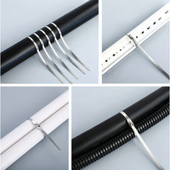 20 Metal Zip Ties 29.97 cm Steel Heavy Duty Self-locking Cable Ties