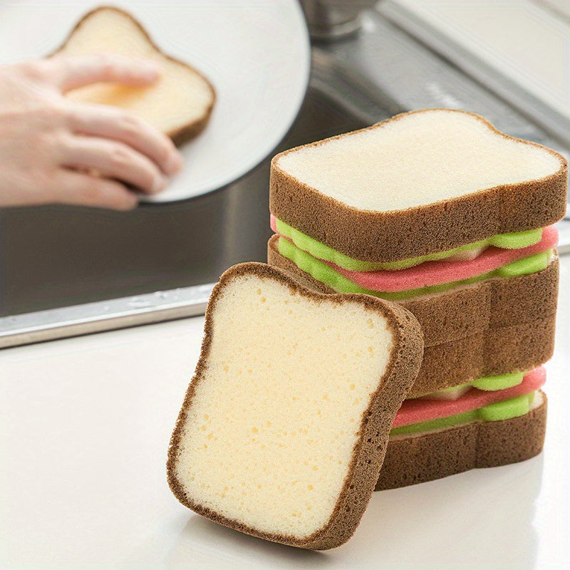 Toast Shape Scrub Sponges Thickened Cleaning Kitchen Sponge