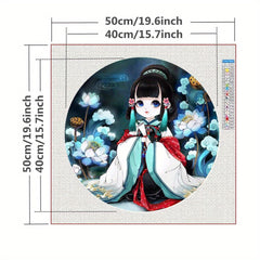 DIY Cross Stitch Lotus Fairy Girl Kit Full Embroidery Set