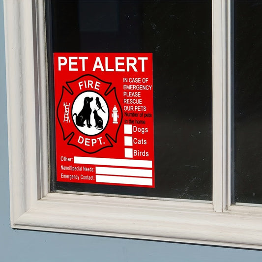 4 PCS Pet Inside Alarm Safety Fire Rescue Stickers