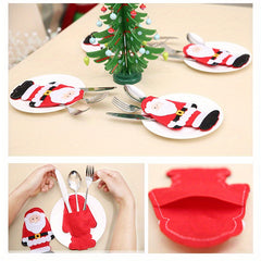 Christmas Fork Bag Kitchen Cutlery Holders Pockets Decor