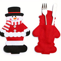 Christmas Fork Bag Kitchen Cutlery Holders Pockets Decor