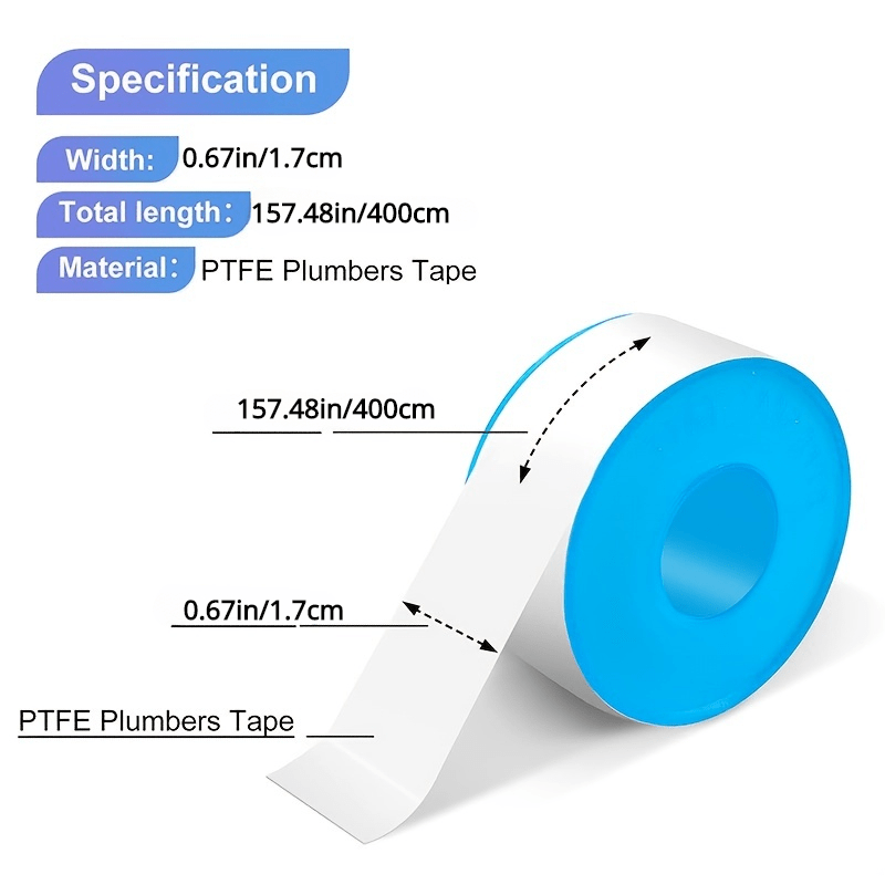 8pcs PTFE Thread Seal Tape Plumbing Plumber Fitting, Watertight Pipe Seal