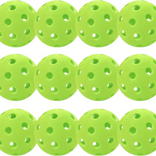 12pcs Pickleball Balls Set Outdoor 40 Holes Training Pickle Ball