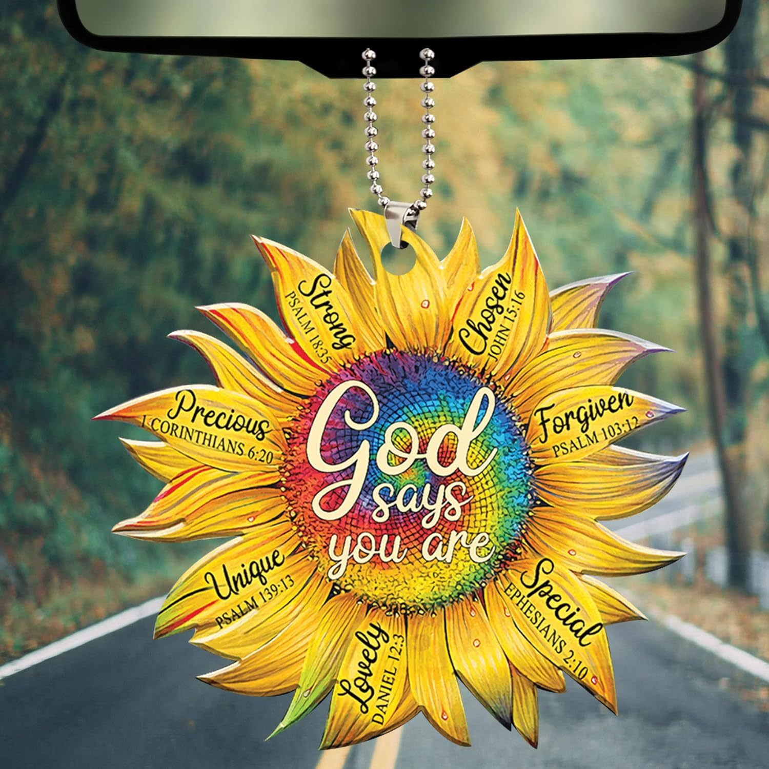 Acrylic Autumn Yellow Sunflower Backpack Decoration Pendant