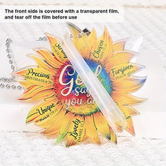 Acrylic Autumn Yellow Sunflower Backpack Decoration Pendant