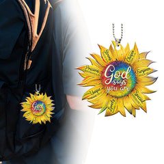 Acrylic Autumn Yellow Sunflower Backpack Decoration Pendant