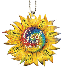 Acrylic Autumn Yellow Sunflower Backpack Decoration Pendant