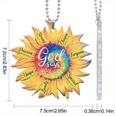 Acrylic Autumn Yellow Sunflower Backpack Decoration Pendant