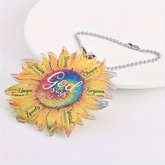 Acrylic Autumn Yellow Sunflower Backpack Decoration Pendant