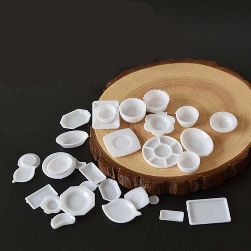 33pcs DIY Food & Play Plates 1:12 Model House Kitchen Tableware Accessories