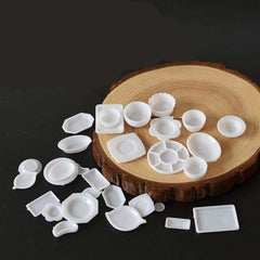 33pcs DIY Food & Play Plates 1:12 Model House Kitchen Tableware Accessories