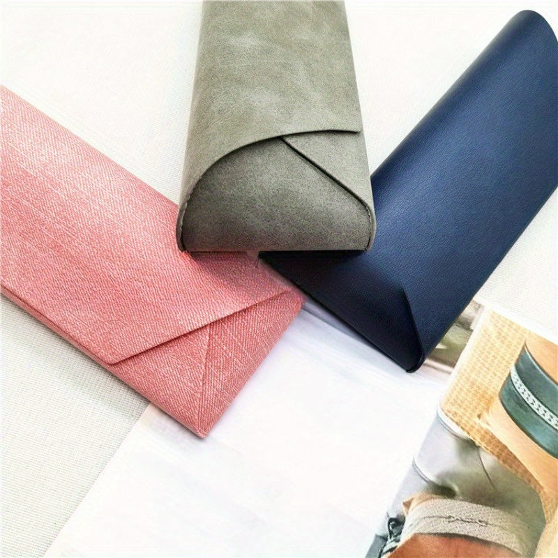 Glasses Case Retro Folding Anti Drop Denim Pattern Home Decor
