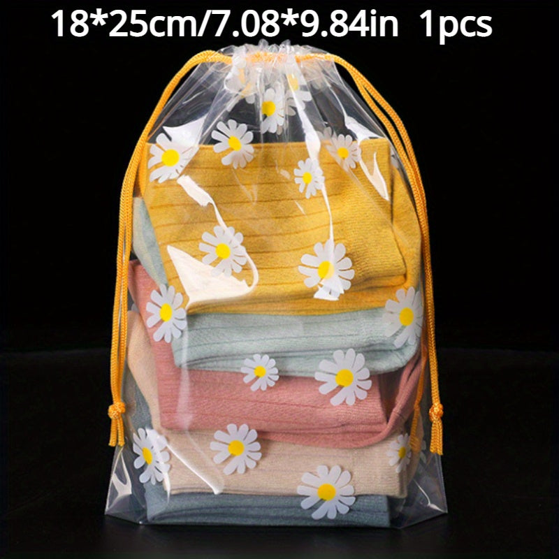 10pcs Transparent Storage Bags Drawstring Waterproof Cosmetics Makeup Pouch
