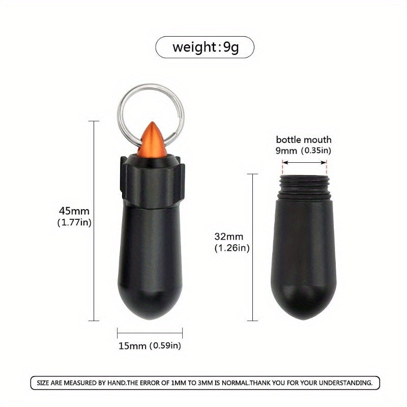 Mini Aluminum Alloy Waterproof Bottle for Camping Survival