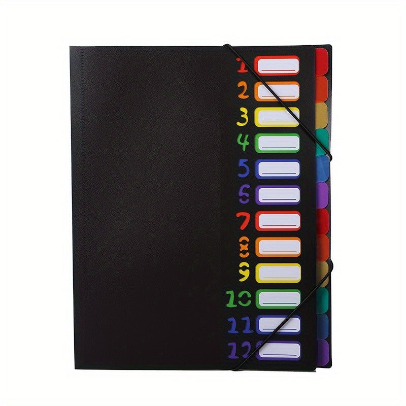 12-Layer Rainbow A4 File Folder Storage