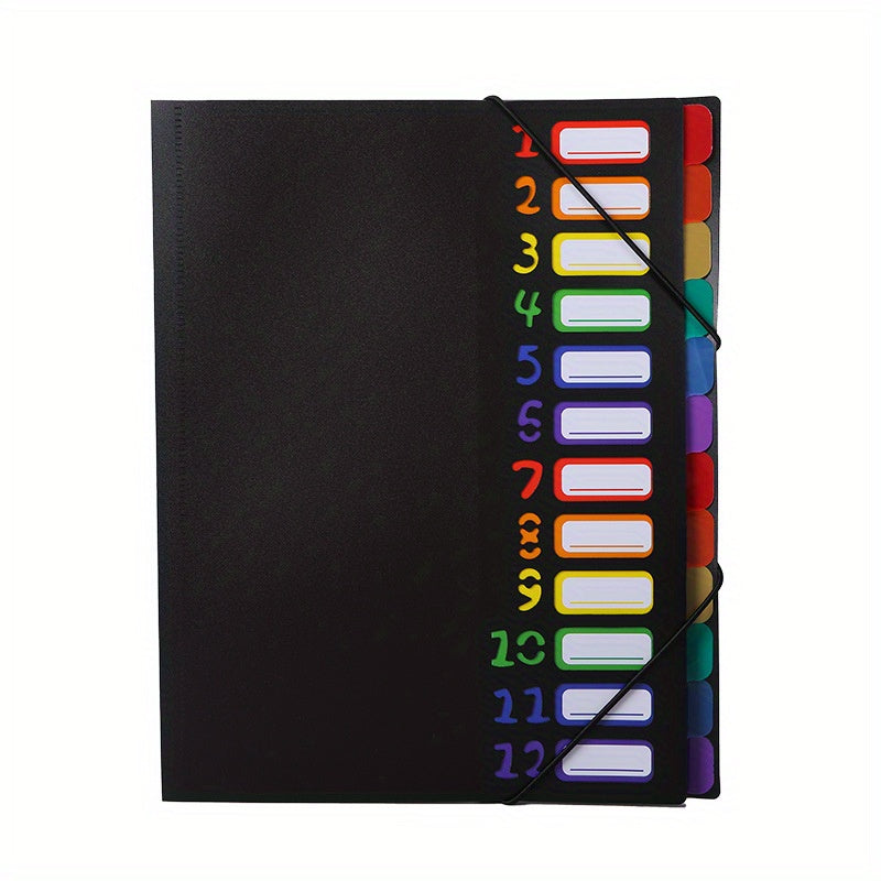 12-Layer Rainbow A4 File Folder Storage