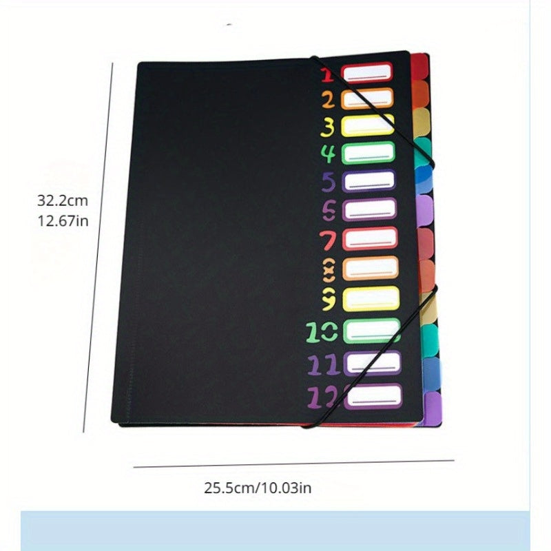 12-Layer Rainbow A4 File Folder Storage