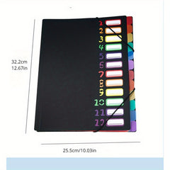 12-Layer Rainbow A4 File Folder Storage