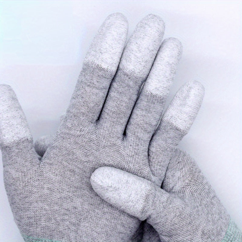 2pcs Nylon Anti static Gloves PU Coated Fingers Labor Protection Hand