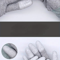2pcs Nylon Anti static Gloves PU Coated Fingers Labor Protection Hand