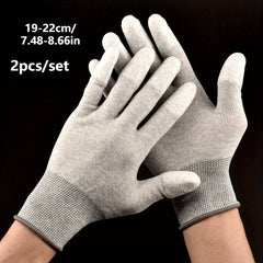 2pcs Nylon Anti static Gloves PU Coated Fingers Labor Protection Hand
