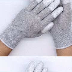 2pcs Nylon Anti static Gloves PU Coated Fingers Labor Protection Hand
