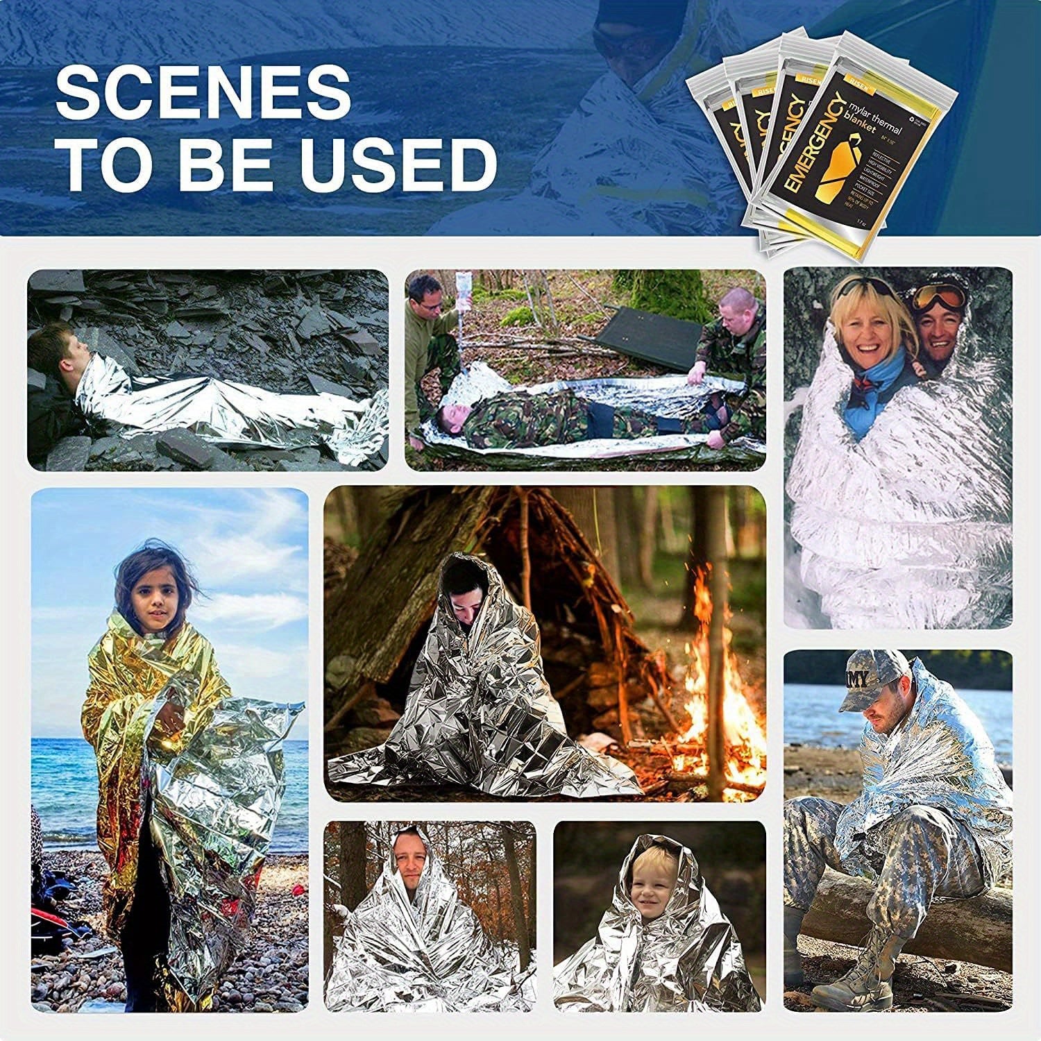 Outdoor PET Film Emergency Camping Blanket