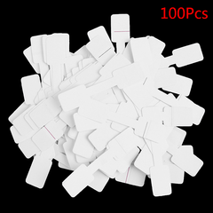 100pcs Jewelry Tags Stickers Self-Adhesive Blank Identification Ring Tags