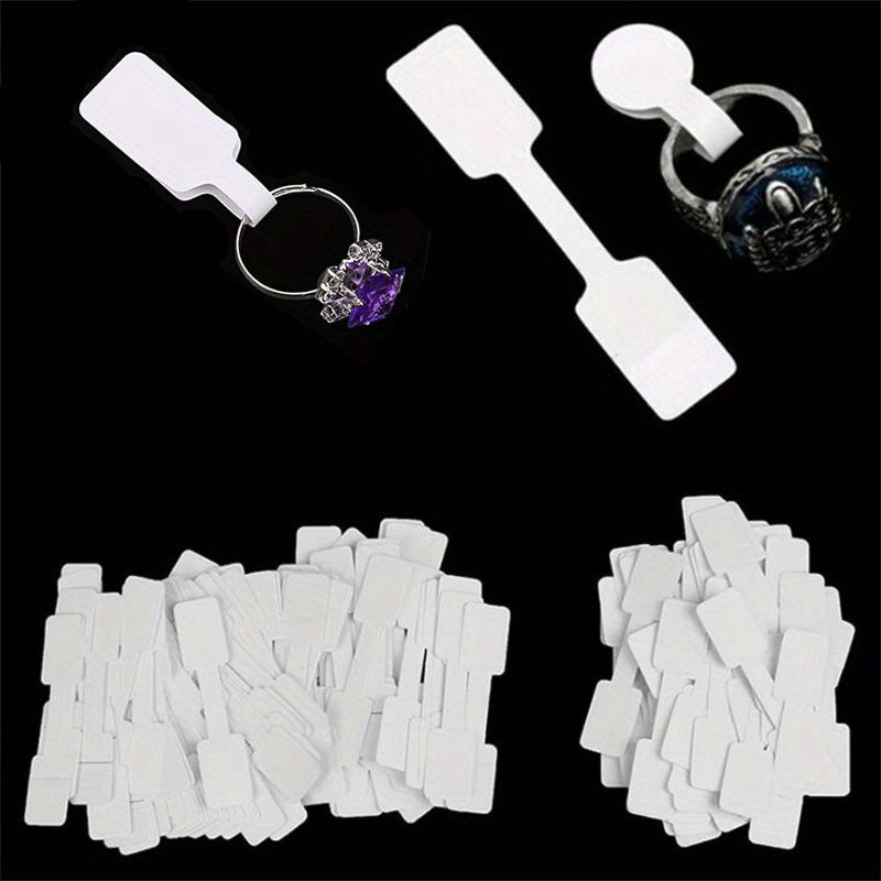 100pcs Jewelry Tags Stickers Self-Adhesive Blank Identification Ring Tags
