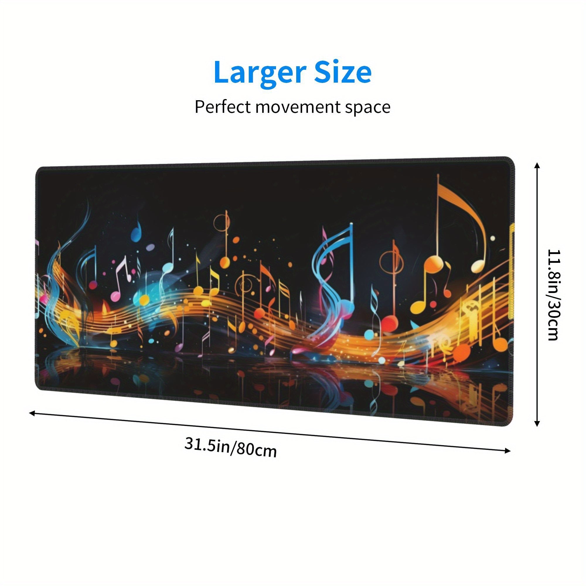 Musical Note Pattern Mouse Pad Xxl Size For Gaming