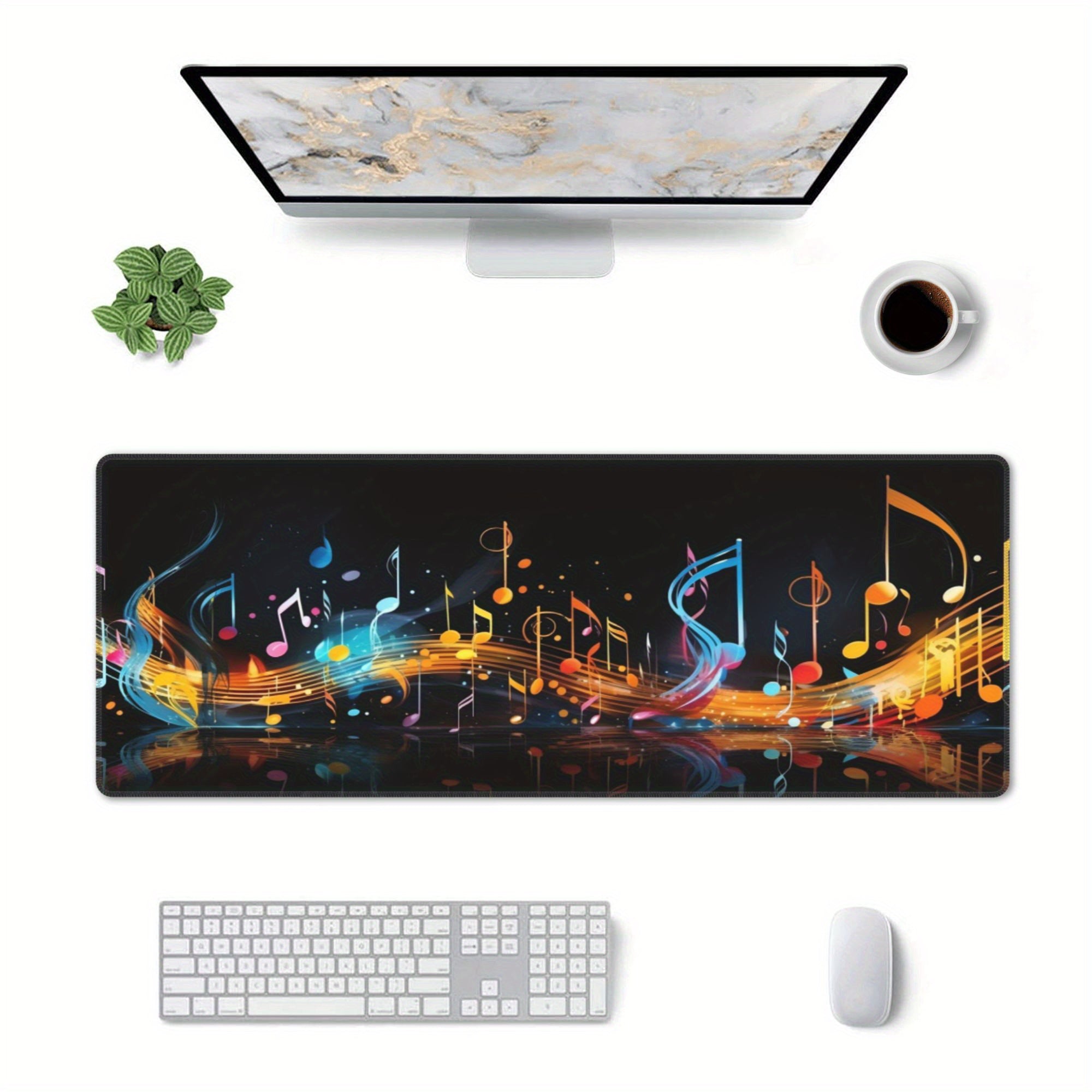 Musical Note Pattern Mouse Pad Xxl Size For Gaming