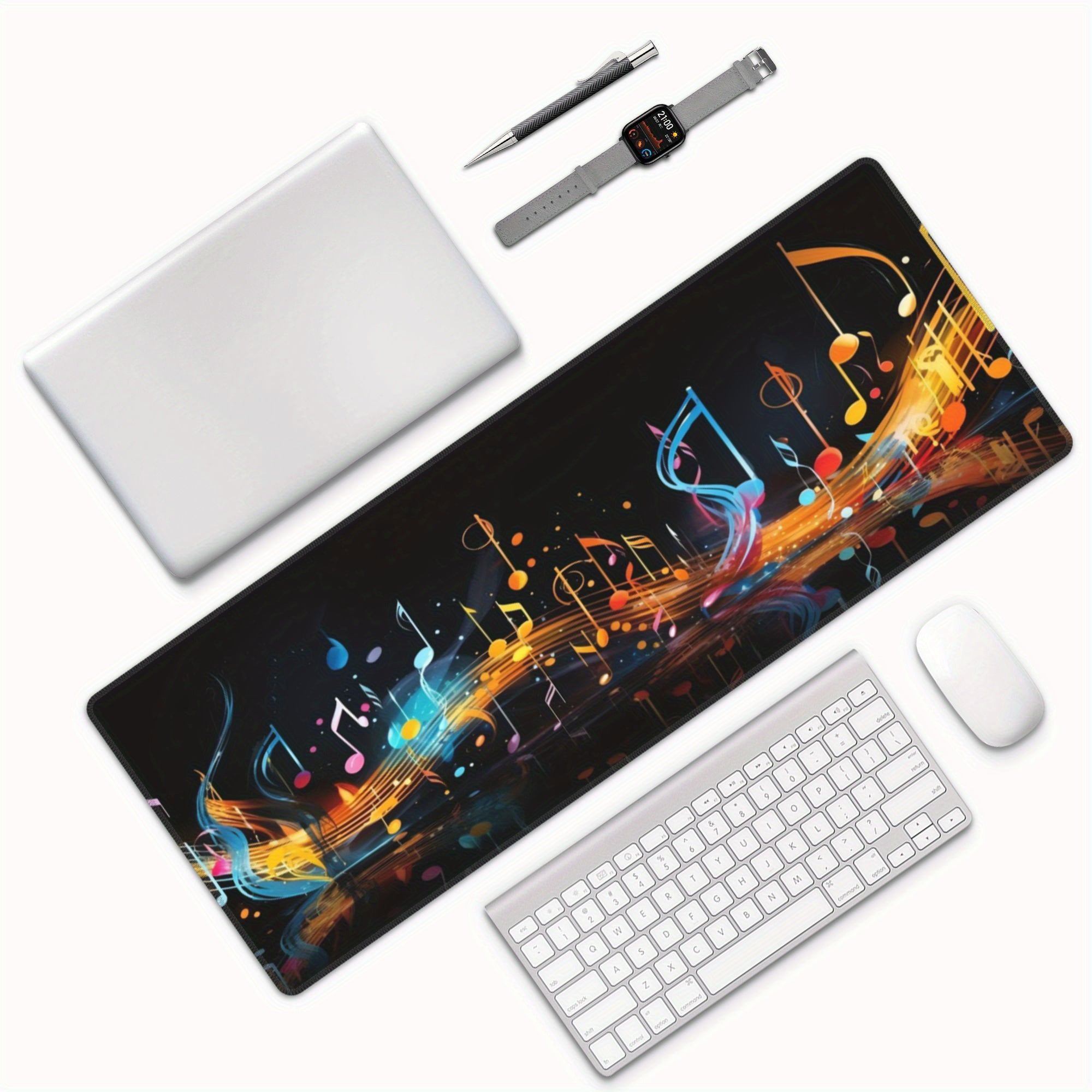 Musical Note Pattern Mouse Pad Xxl Size For Gaming