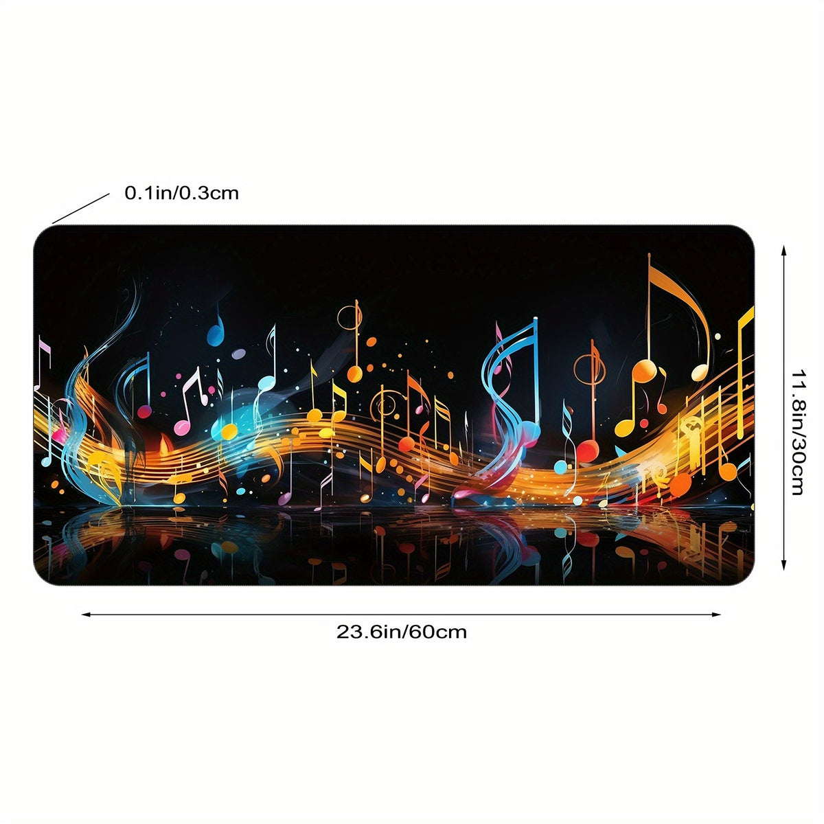 Musical Note Pattern Mouse Pad Xxl Size For Gaming