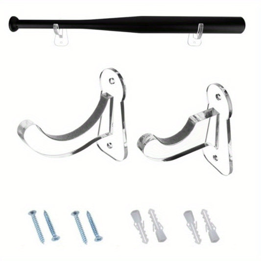 Acrylic Baseball Bat Wall Mounted Holder Stand Horizontal Display Rack Hanger