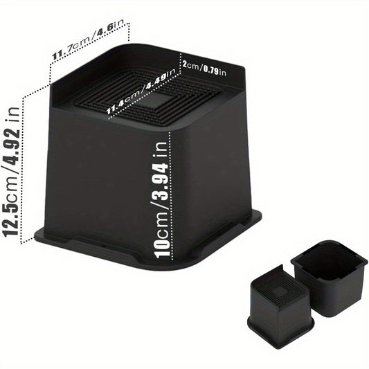 4pcs Adjustable Bed Sofa Risers Blocks Heavy Duty Support 32cm Rectangle