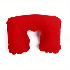 Pvc Flocking U shaped Inflatable Pillow For Camping