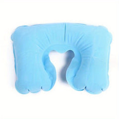 Pvc Flocking U shaped Inflatable Pillow For Camping