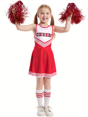 Girls Cheerleading Sleeveless Dress Comfy Cheerleading Costume