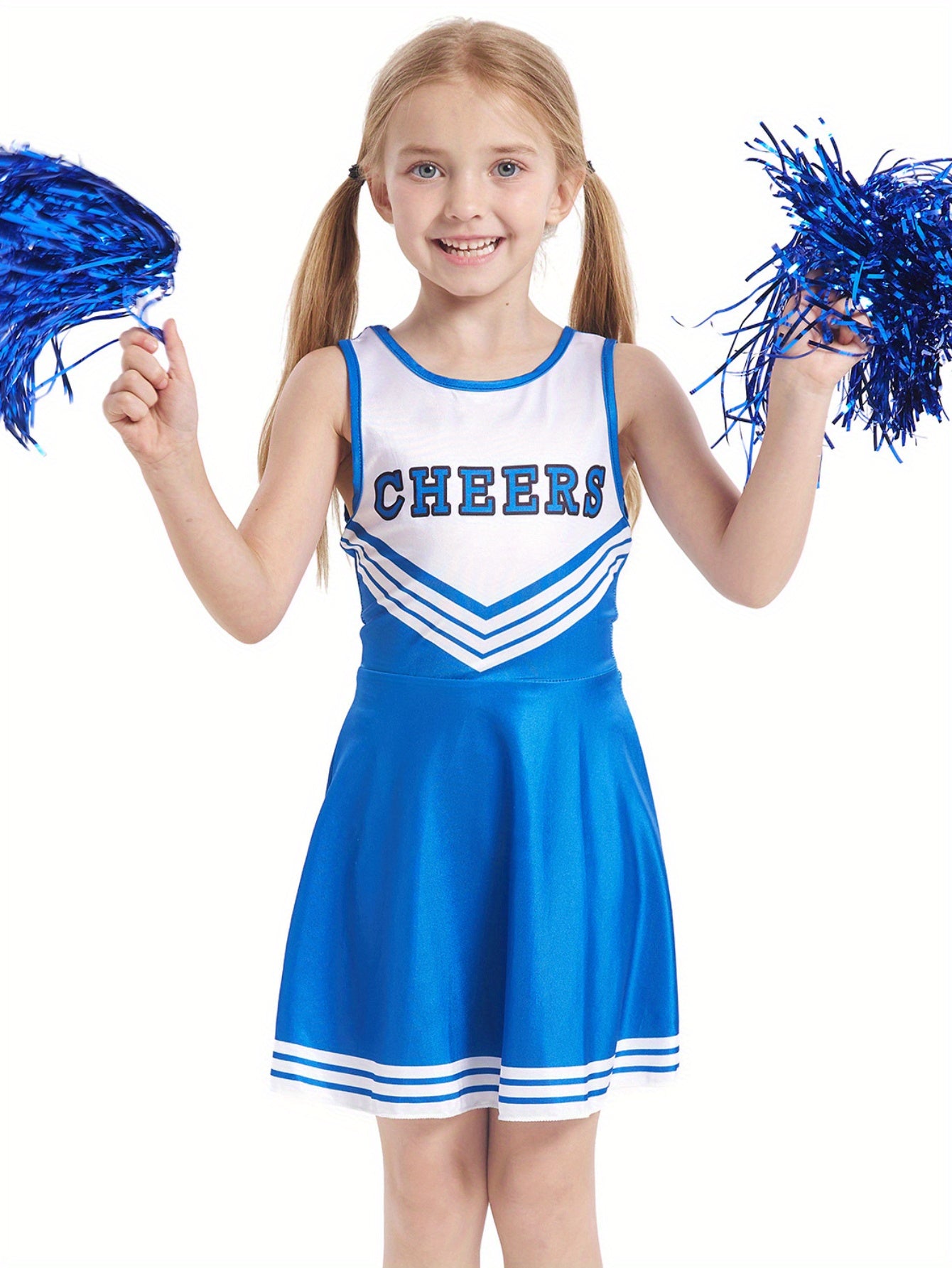 Girls Cheerleading Sleeveless Dress Comfy Cheerleading Costume